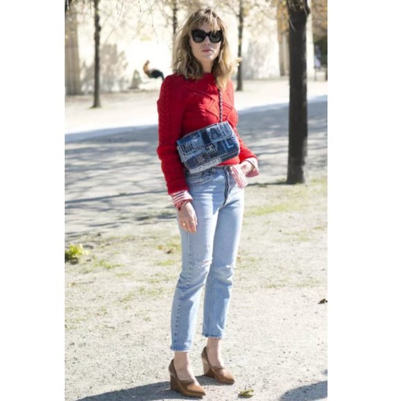 Vintage High Waisted Straight Cropped Denim Jeans - Picture 8 of 8